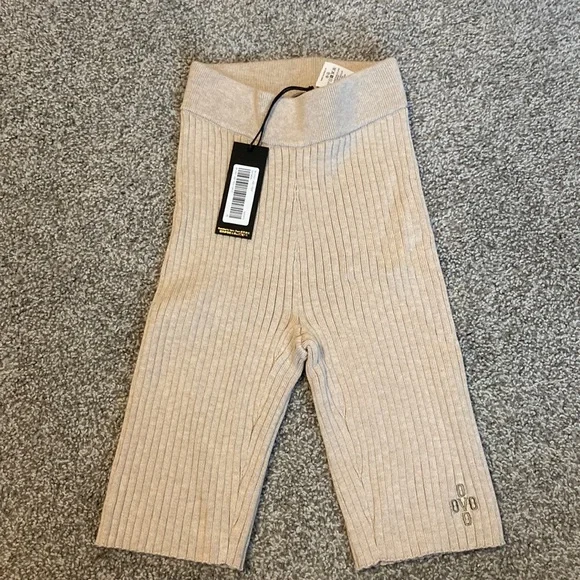 NWT OVO Women's Ribbed Knit Bike Short Oatmeal Size XS